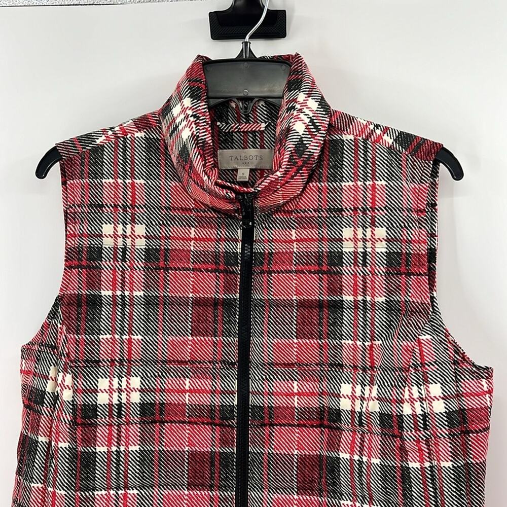Talbots Women's Down Puffer Vest - Red Plaid - Small - Picture 3 of 6